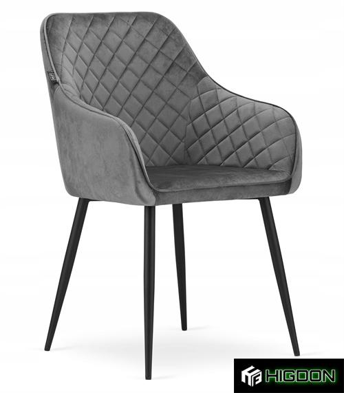 Elegant dark grey dining armchair