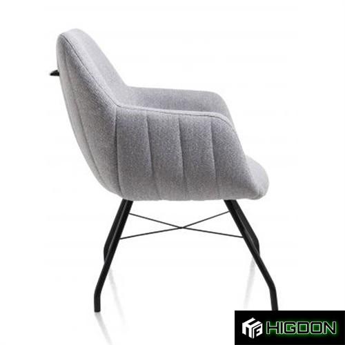 Light grey armrest fabric chair