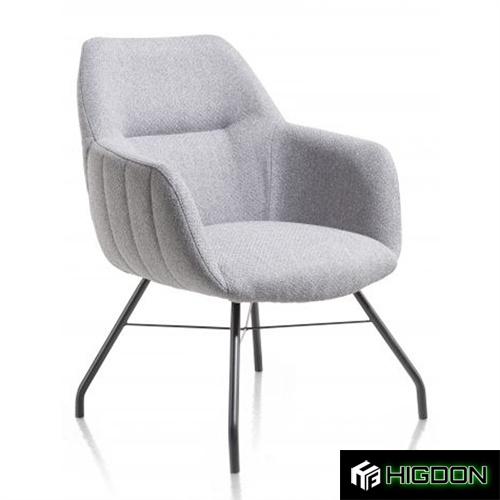 Light grey armrest fabric chair