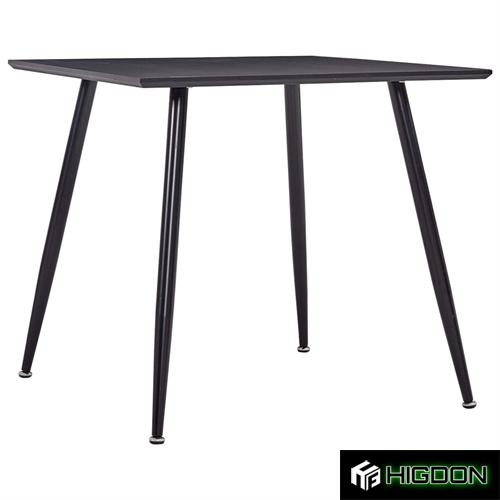 Black square MDF dining table
