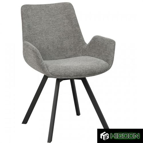Contemporary grey fabric dining armchair