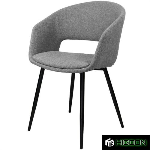 Stylish fabric dining armchair with padded