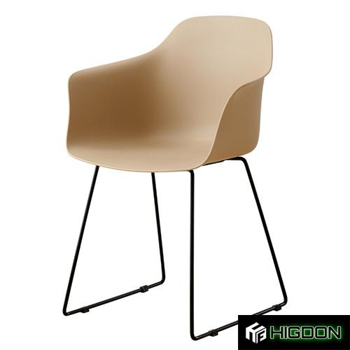 PP Material Armchair with a black metal base